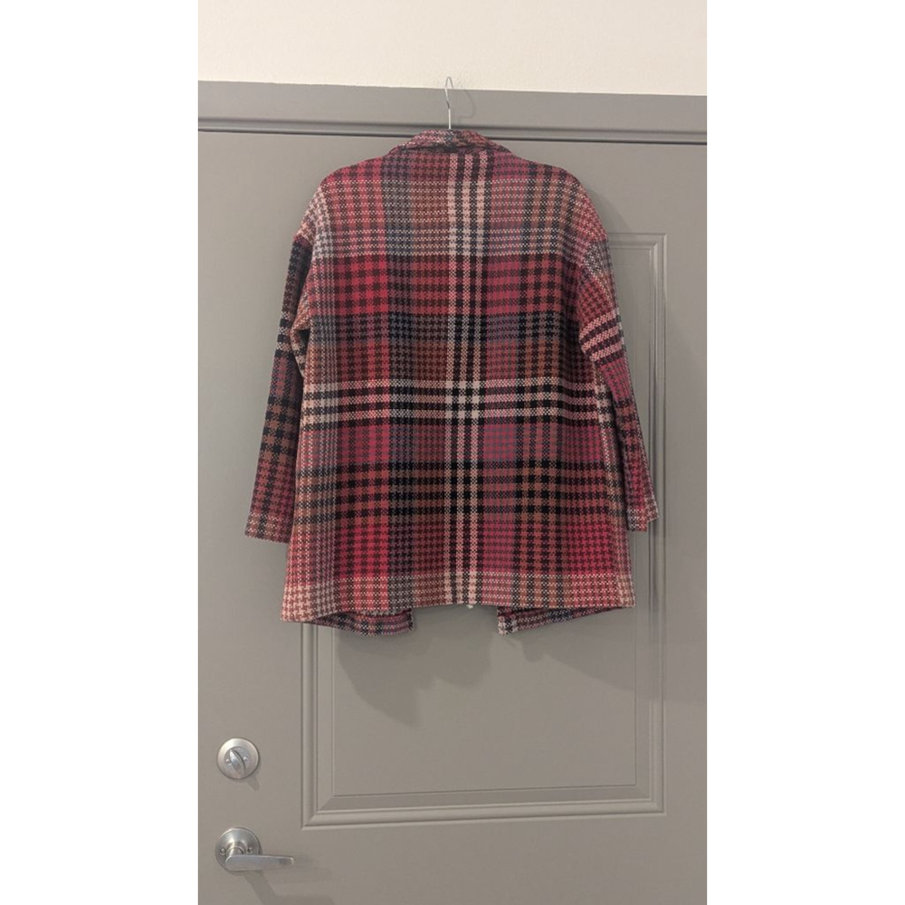 Women's RACHEL ZOE Red & Black Plaid Wool Blend Jacket XS - Picture 4 of 6